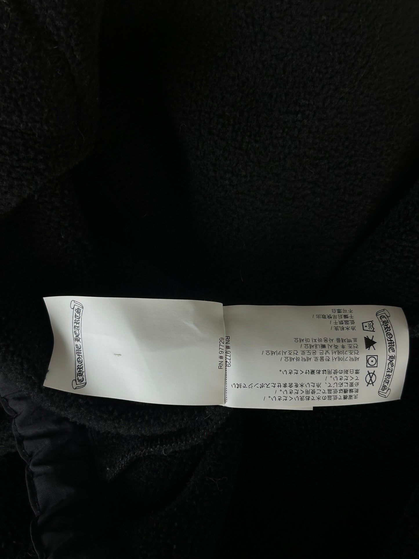 Chrome Hearts Black & White Embroidered Horseshoe Logo Fleece Hoodie