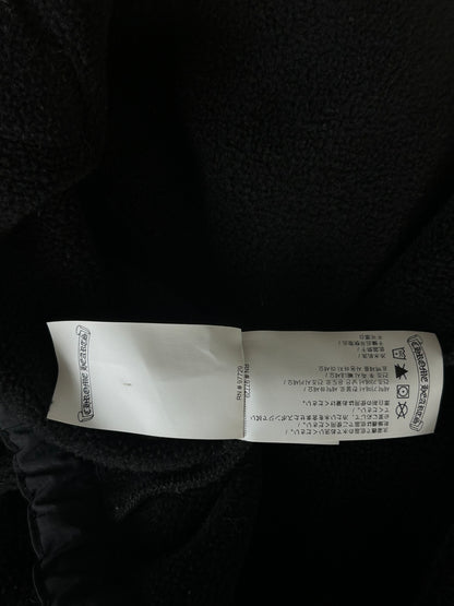 Chrome Hearts Black & White Embroidered Horseshoe Logo Fleece Hoodie