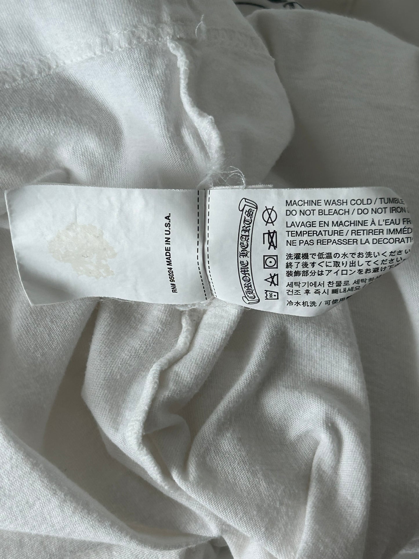Chrome Hearts White & Black T-Bar Logo T-Shirt