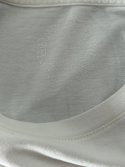 Chrome Hearts White & Black Floral Horseshoe Logo T-Shirt