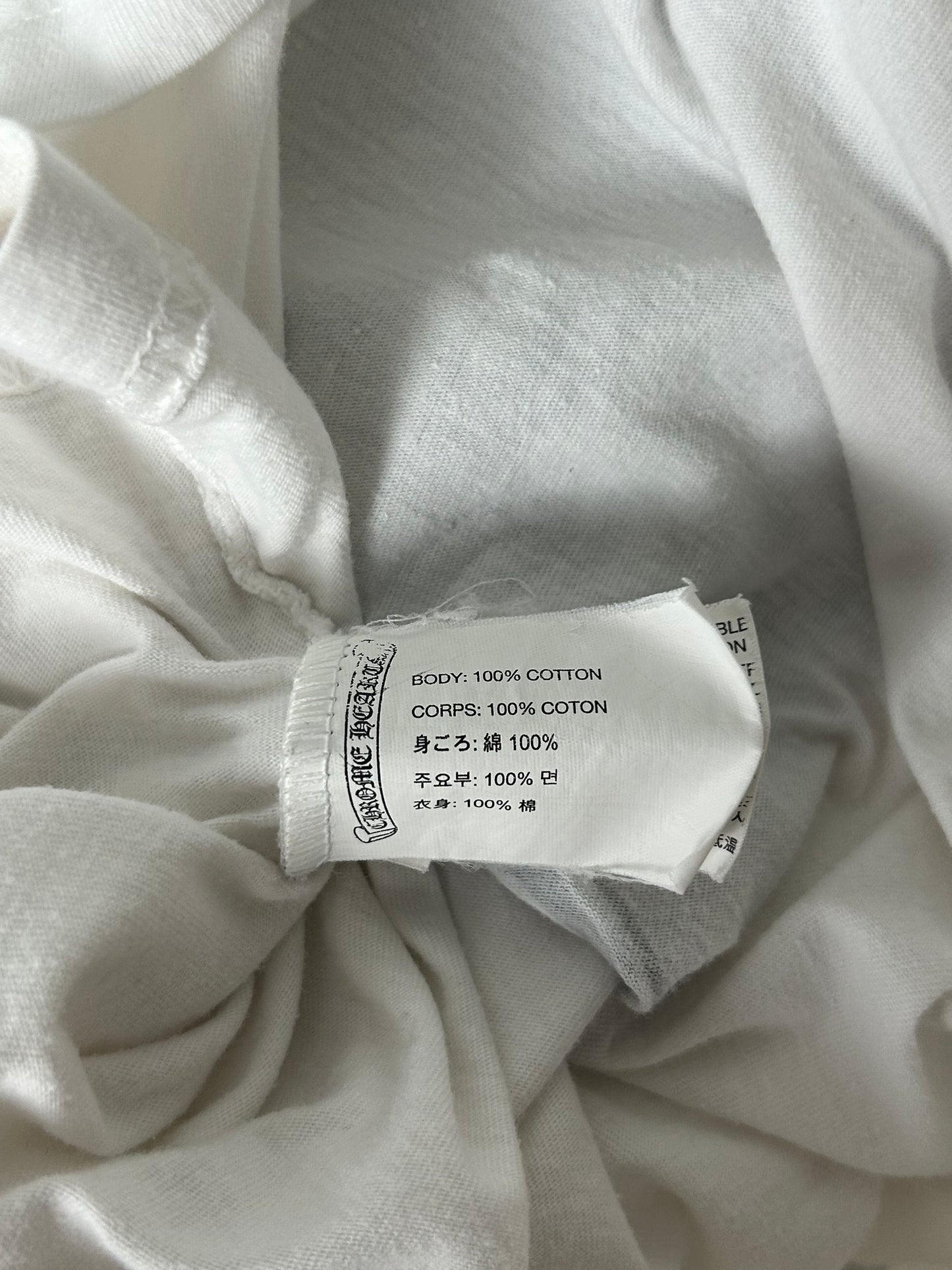 Chrome Hearts White & Black Floral Horseshoe Logo T-Shirt