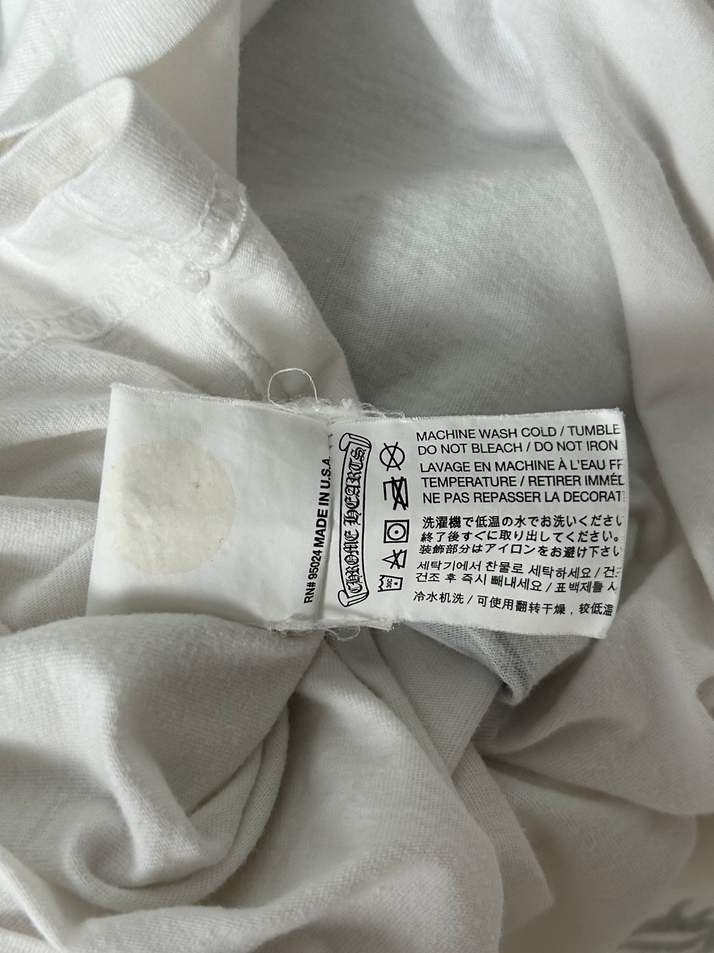 Chrome Hearts White & Black Floral Horseshoe Logo T-Shirt