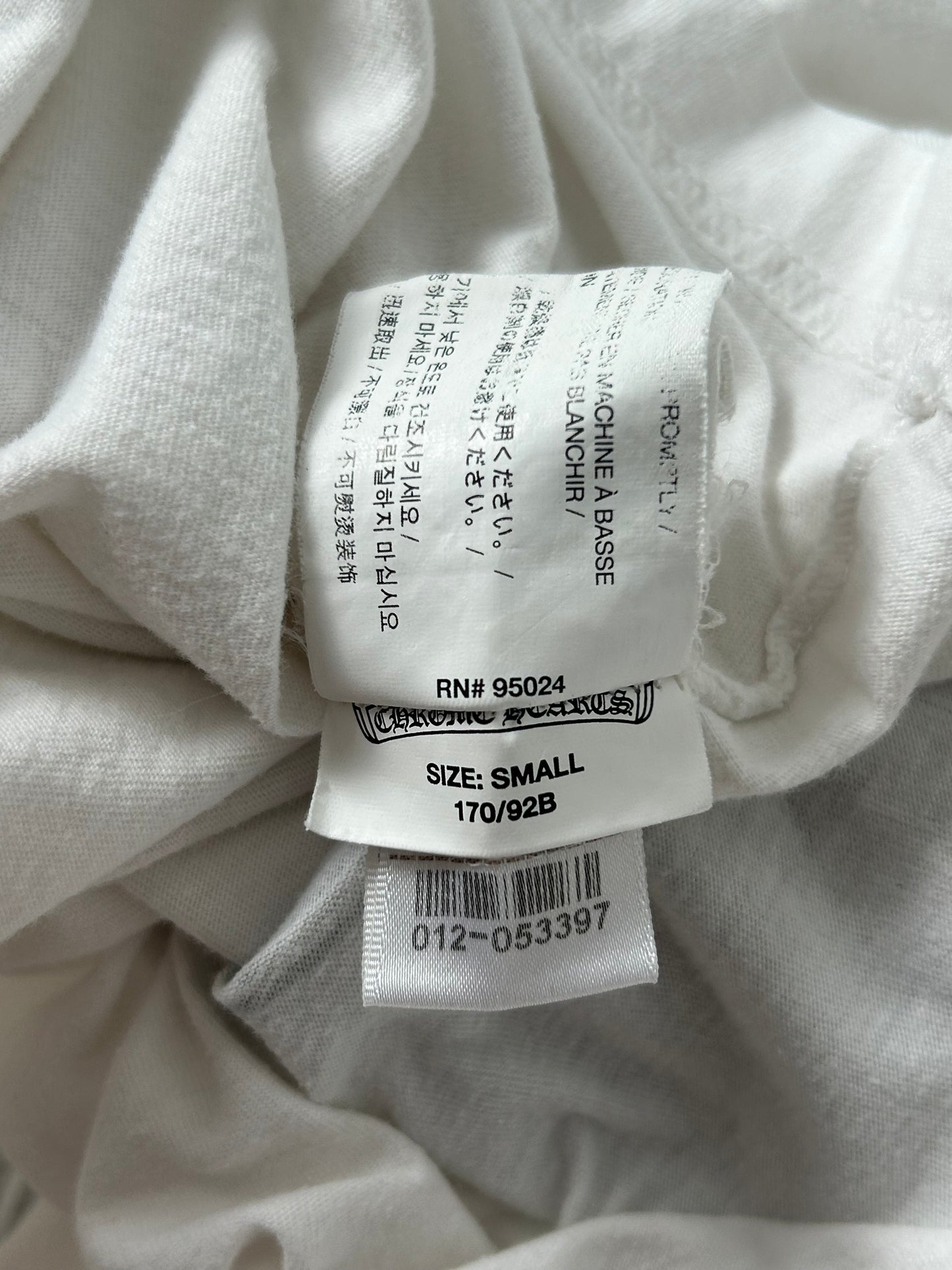 Chrome Hearts White & Black Floral Horseshoe Logo T-Shirt