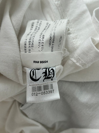 Chrome Hearts White & Black Floral Horseshoe Logo T-Shirt