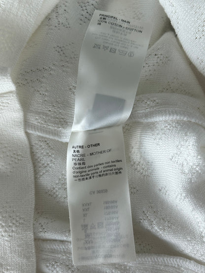 Louis Vuitton White Perforated Monogram Knit Shirt