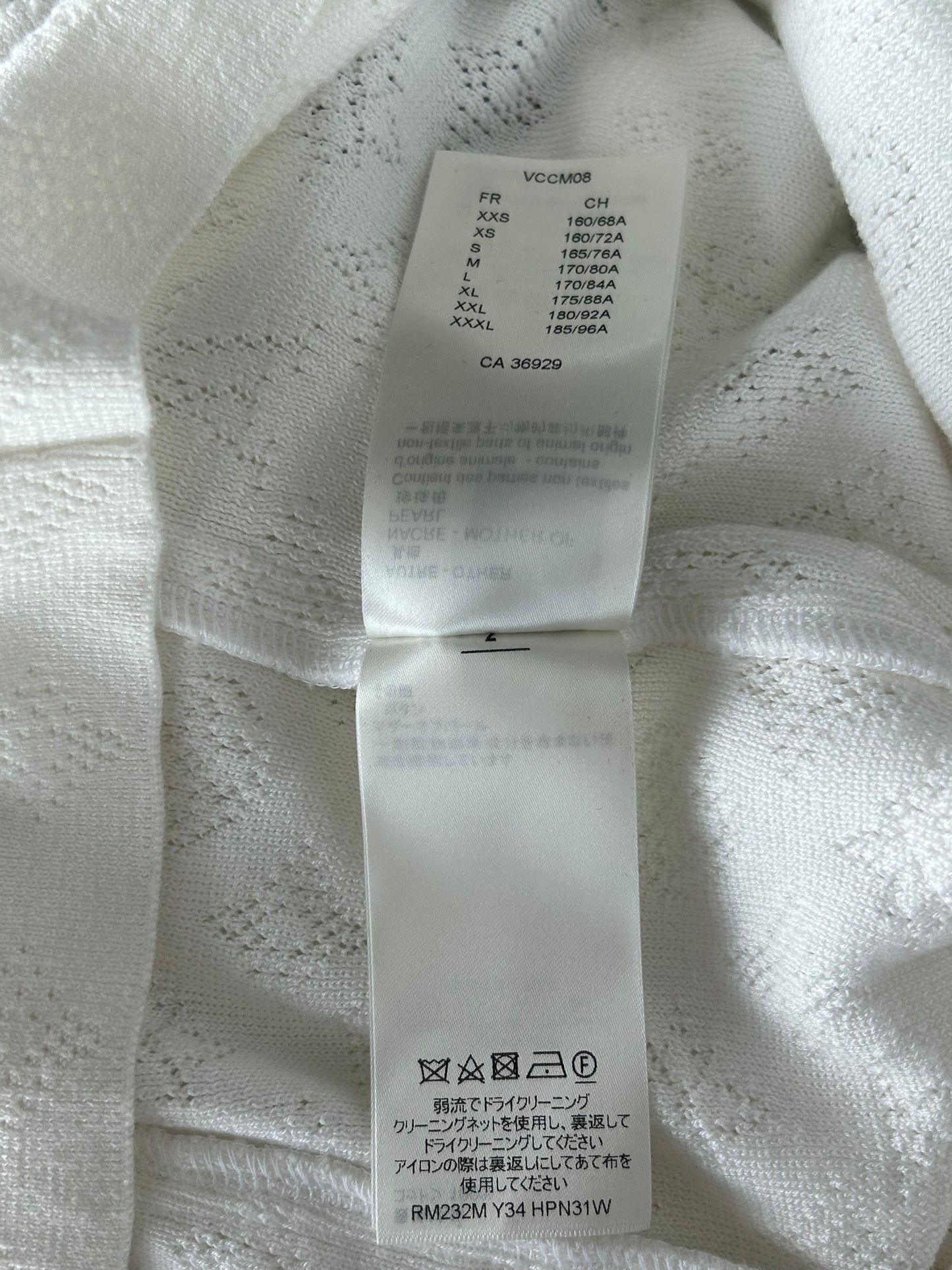 Louis Vuitton White Perforated Monogram Knit Shirt