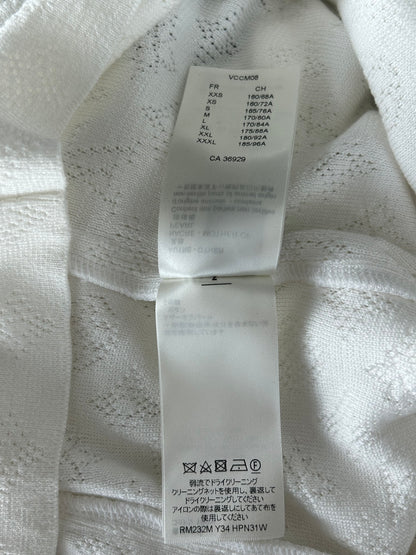 Louis Vuitton White Perforated Monogram Knit Shirt