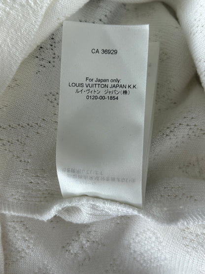 Louis Vuitton White Perforated Monogram Knit Shirt