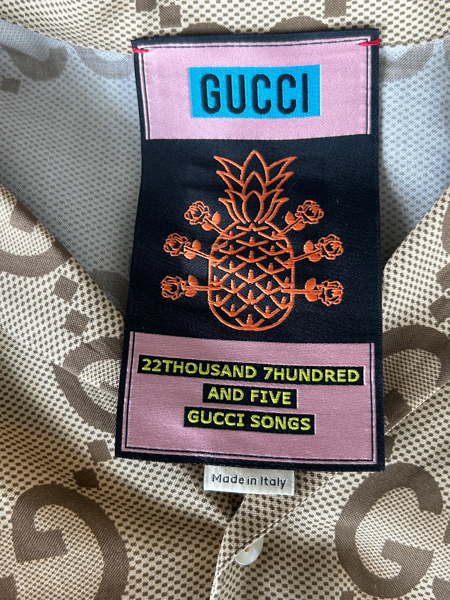Gucci Tan & Brown GG Monogram Button Up Shirt