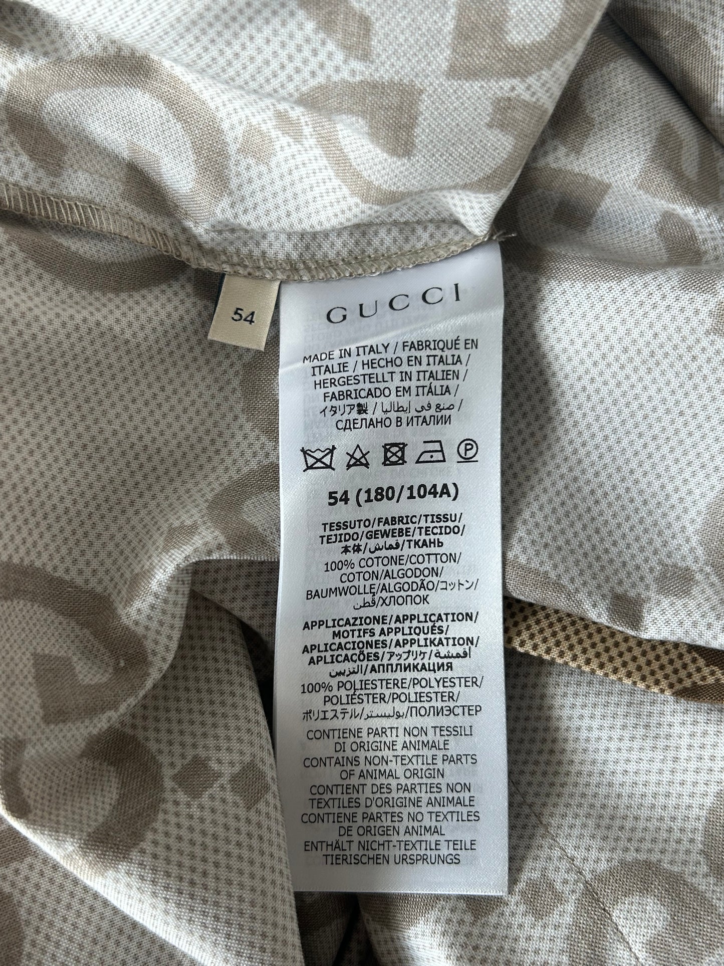 Gucci Tan & Brown GG Monogram Button Up Shirt