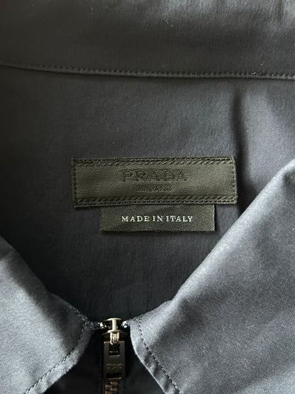 Prada Blue & White Logo Zip Up Windbreaker
