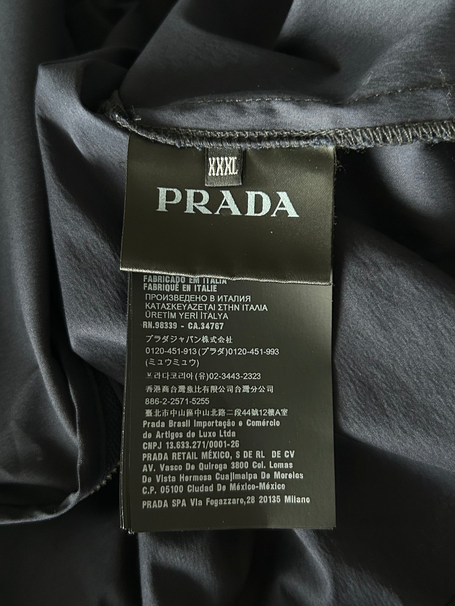 Prada Blue & White Logo Zip Up Windbreaker