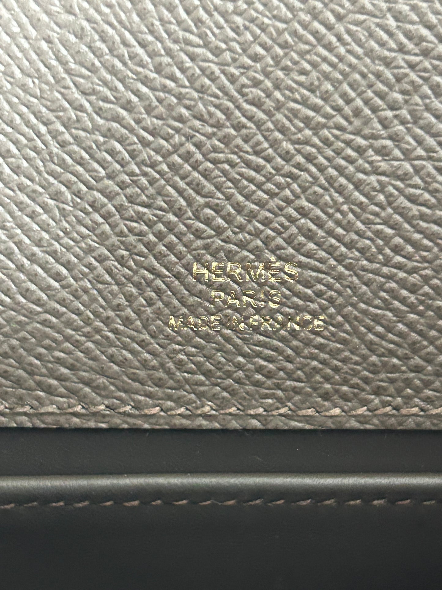 Hermes Grey Epsom & Gold Hardware Kelly Pochette