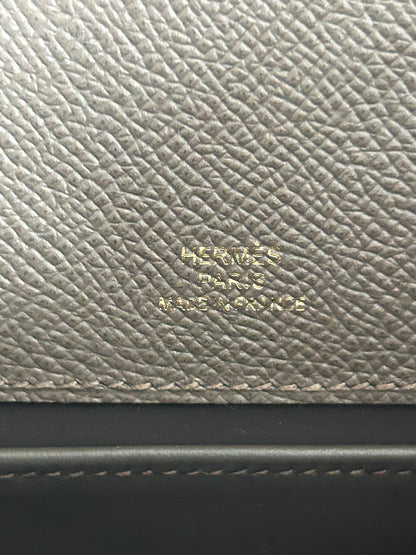 Hermes Grey Epsom & Gold Hardware Kelly Pochette