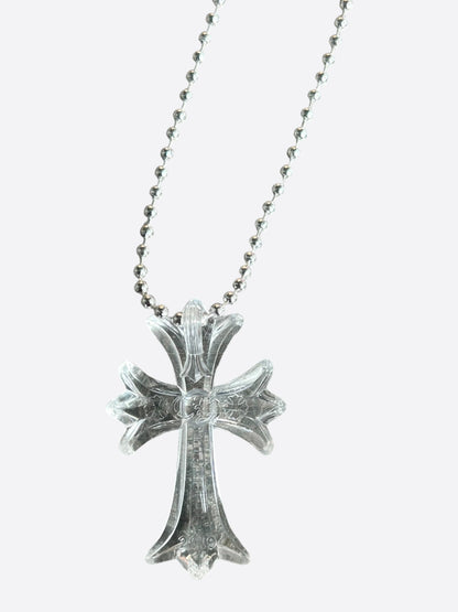 Chrome Hearts Transparent Silichrome Cross Necklace