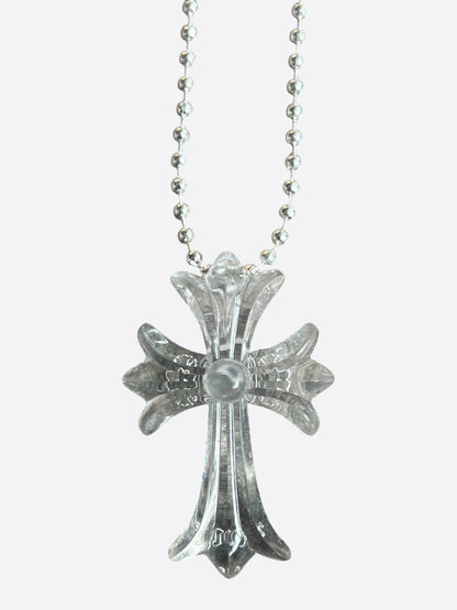 Chrome Hearts Transparent Silichrome Cross Necklace