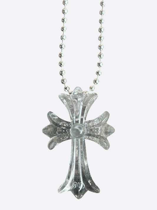 Chrome Hearts Transparent Silichrome Cross Necklace