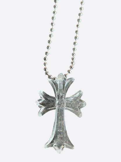 Chrome Hearts Transparent Silichrome Cross Necklace