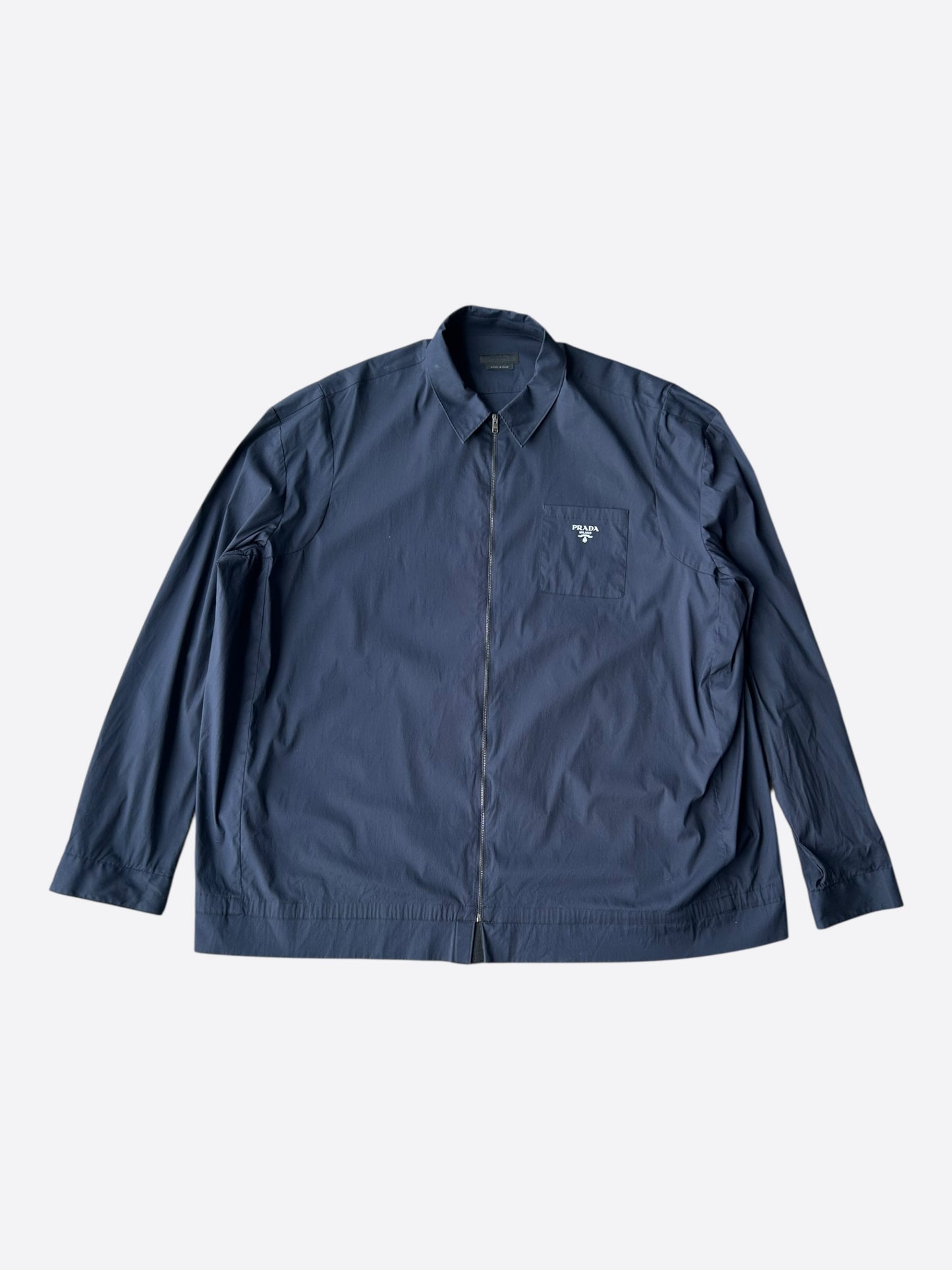 Prada Blue & White Logo Zip Up Windbreaker