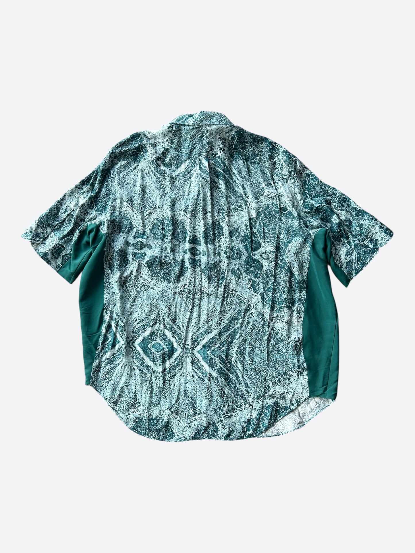 Louis Vuitton Blue & Green Marble Monogram Button Up Shirt