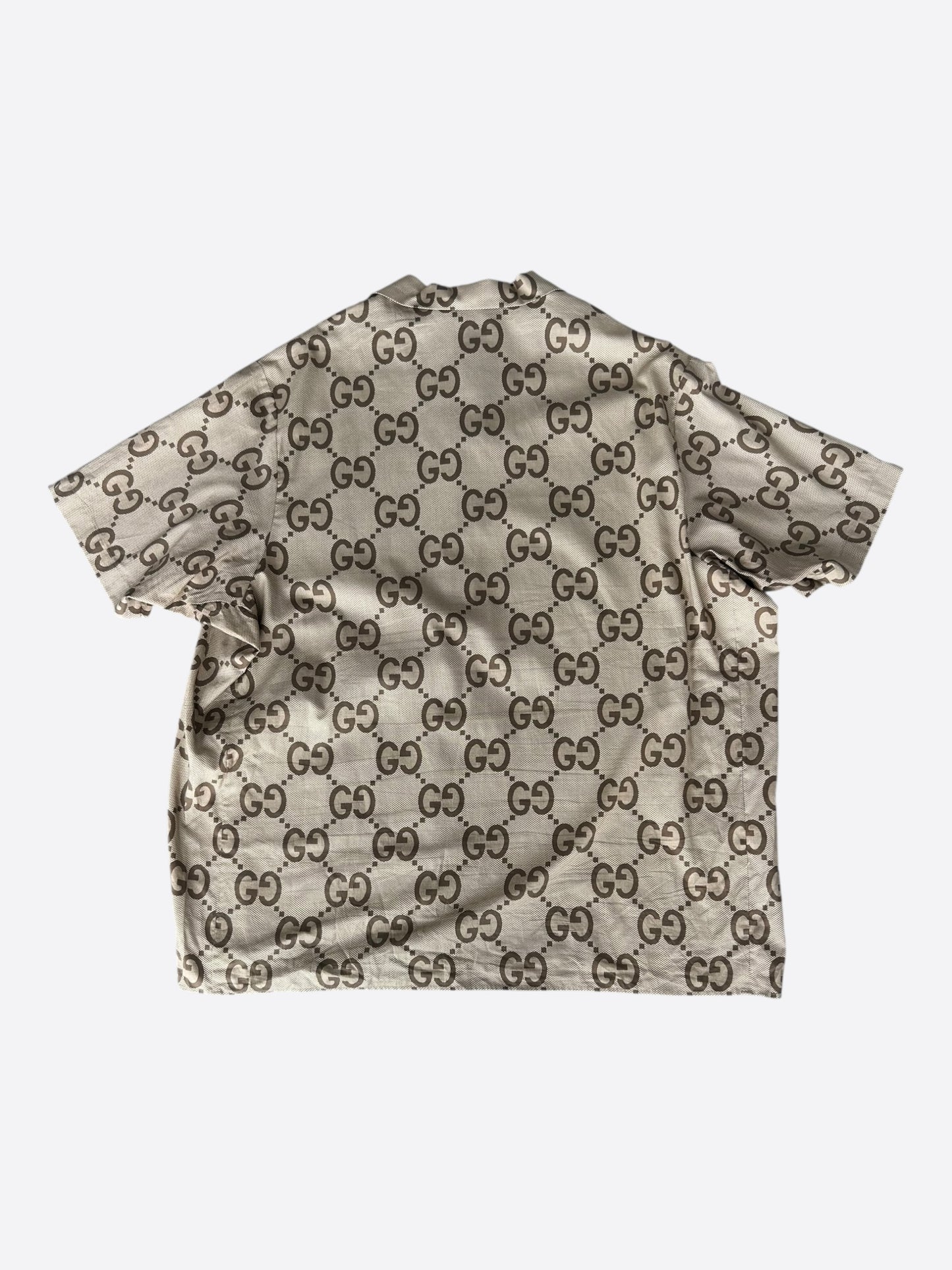 Gucci Tan & Brown GG Monogram Button Up Shirt