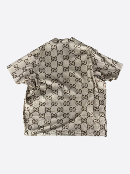 Gucci Tan & Brown GG Monogram Button Up Shirt