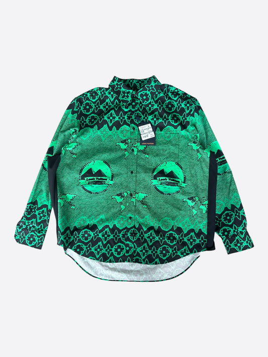Louis Vuitton Green & Black Monogram Shirt