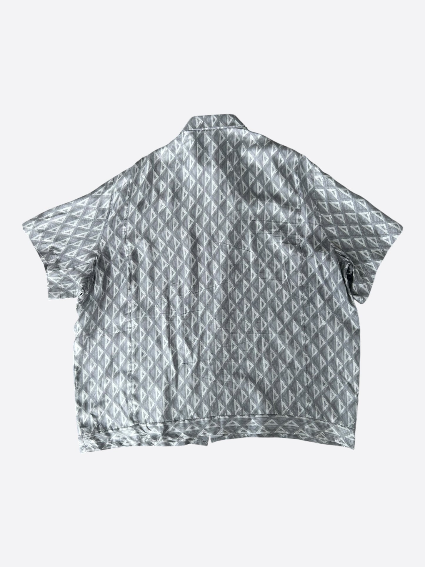 Dior Grey CD Diamond Silk Button Up Shirt