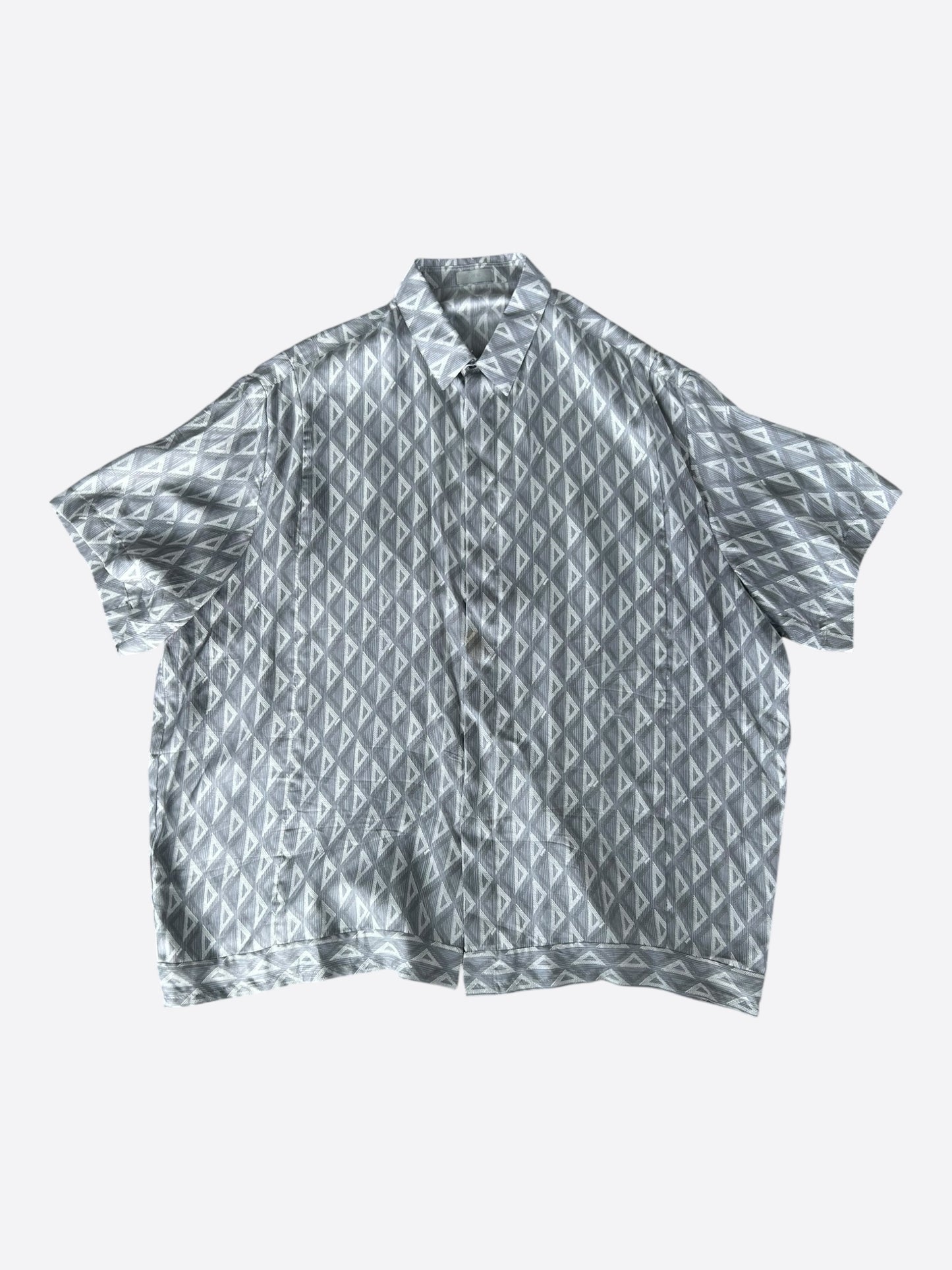 Dior Grey CD Diamond Silk Button Up Shirt