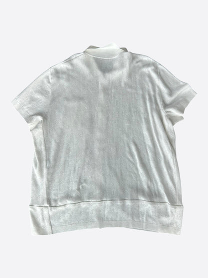 Louis Vuitton White Perforated Monogram Knit Shirt