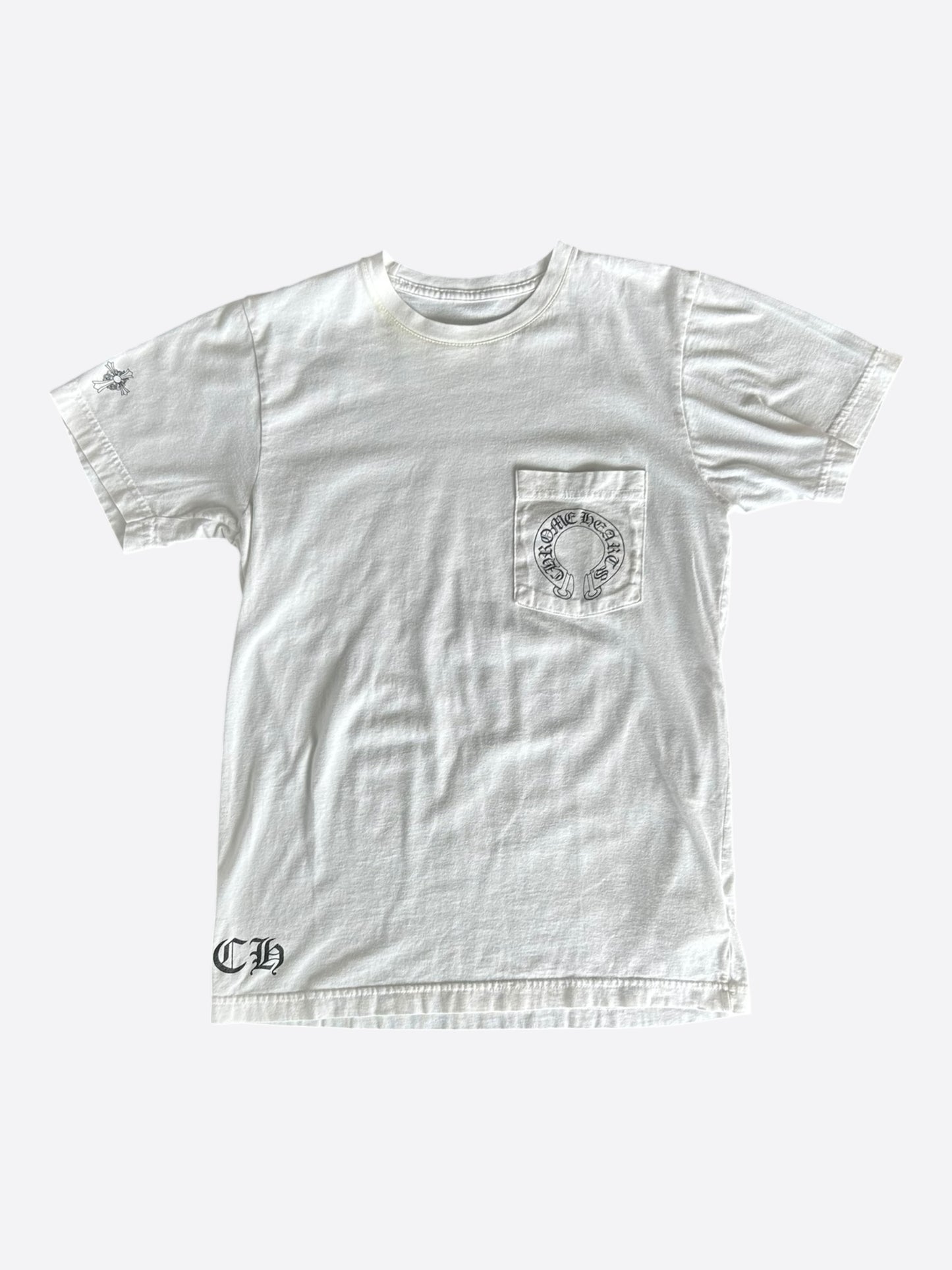 Chrome Hearts White & Black T-Bar Logo T-Shirt