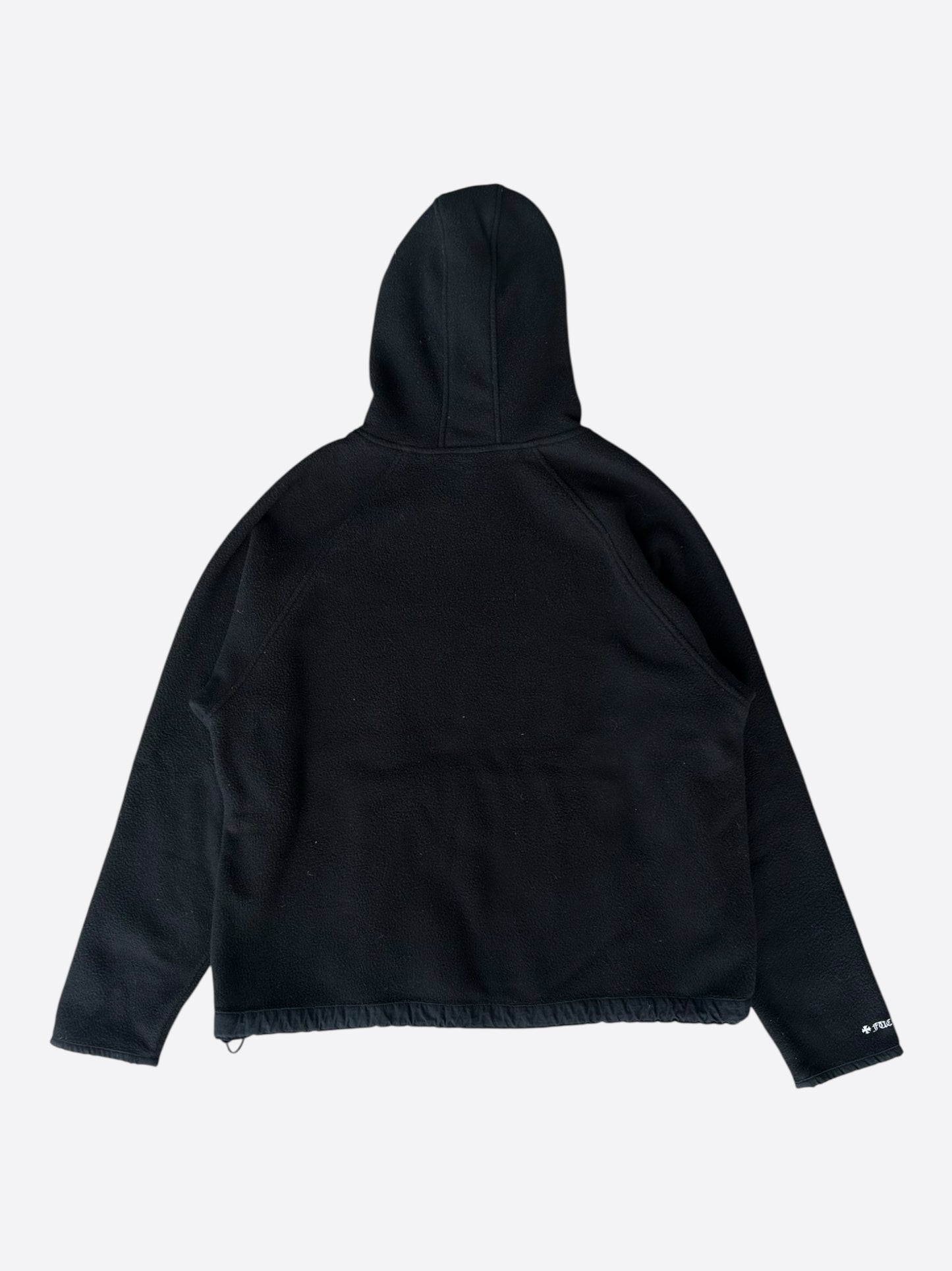 Chrome Hearts Black & White Embroidered Horseshoe Logo Fleece Hoodie