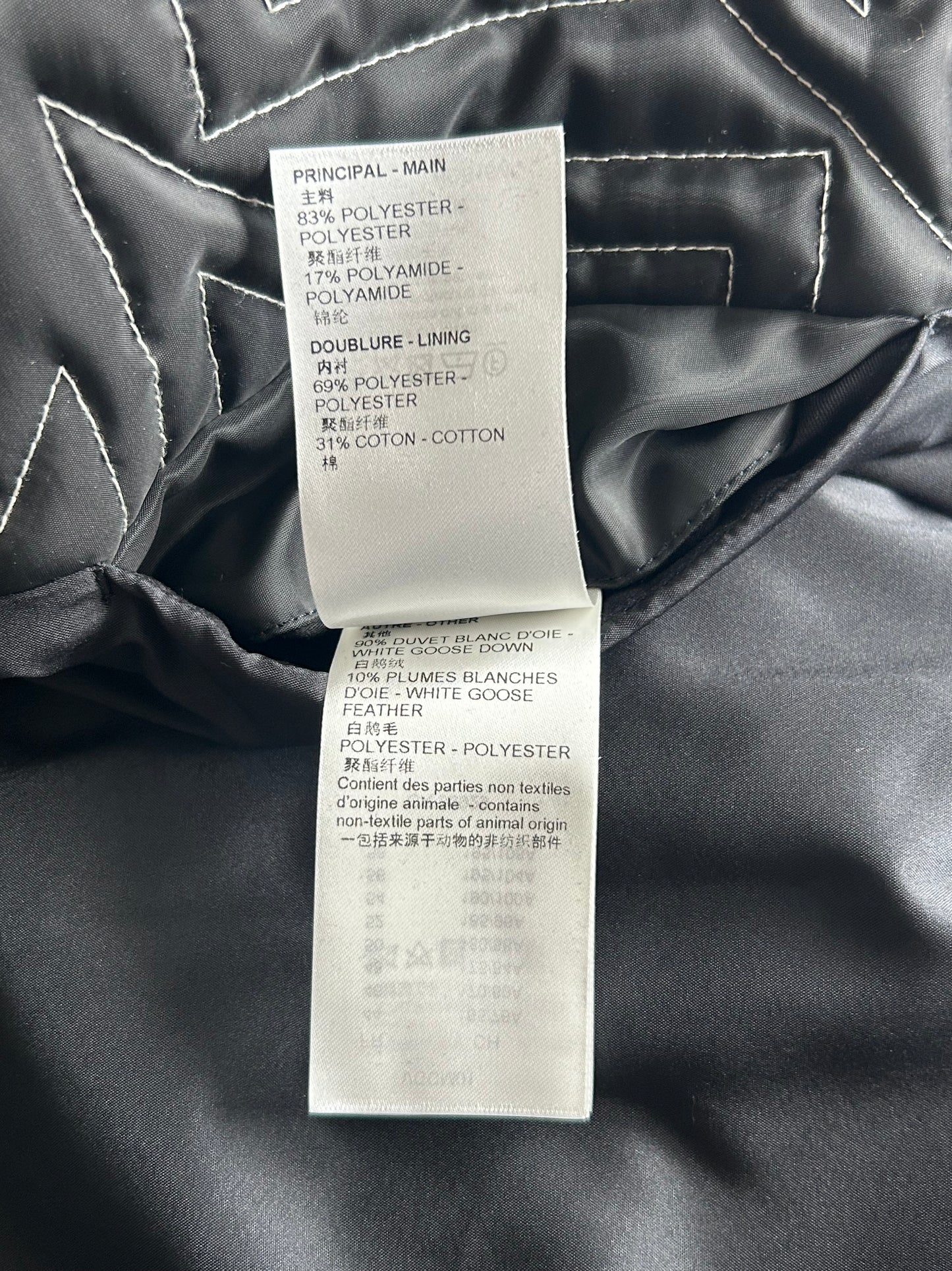 Louis Vuitton Black & White Snow Capsule Puffer Jacket