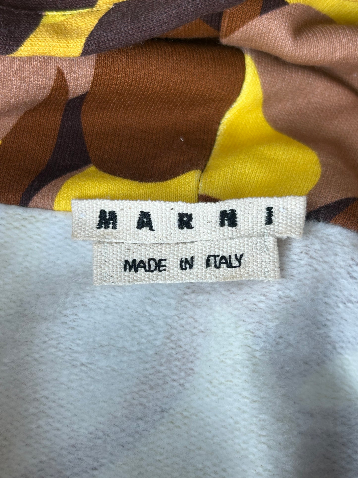 Marni Yellow Abstract Camouflage Print Hoodie