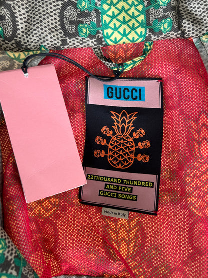 Gucci Beige & Green Pineapple GG Monogram Jacket