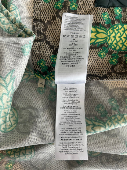 Gucci Beige & Green Pineapple GG Monogram Jacket