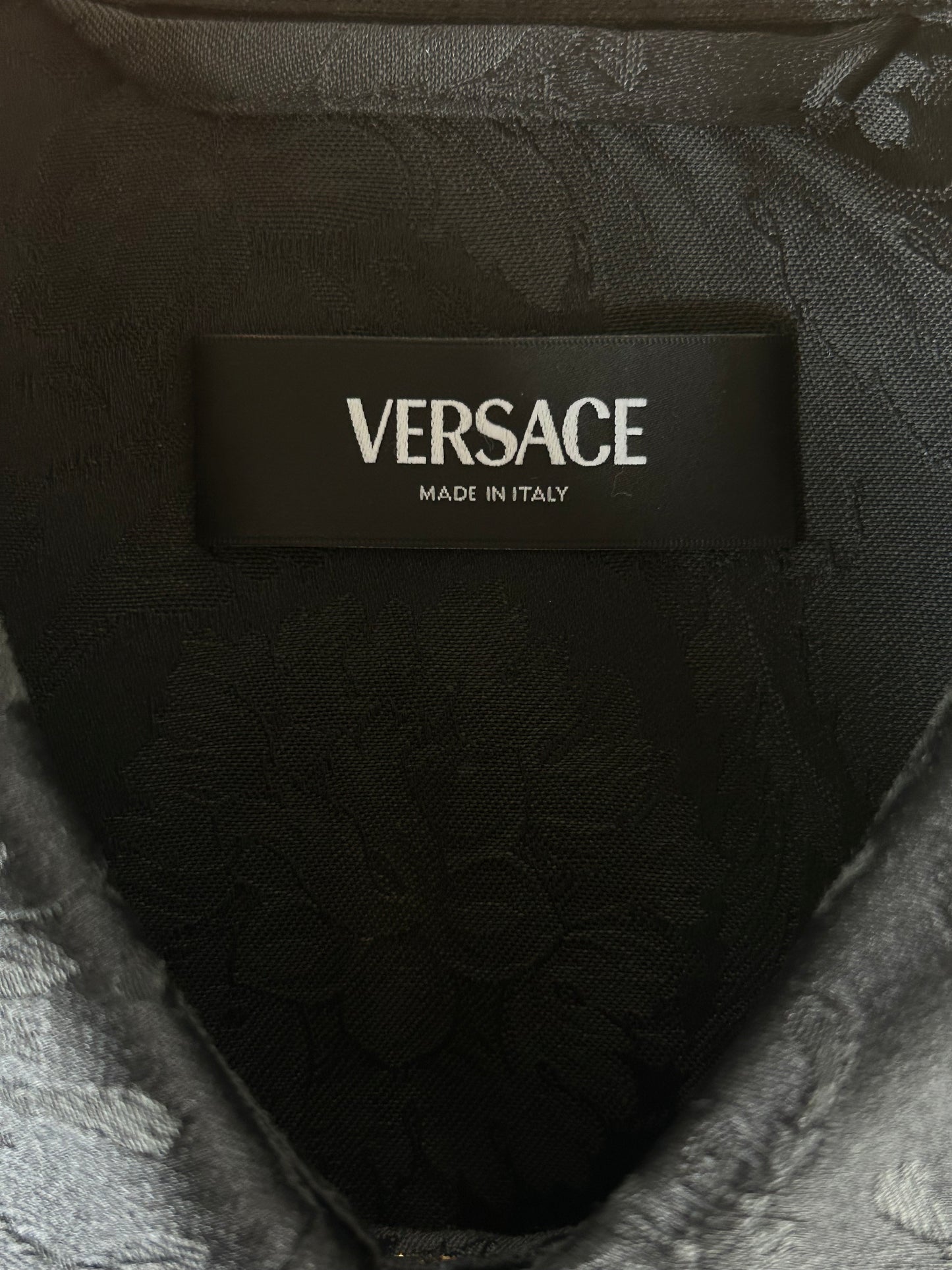 Versace Black Barocco Jacquard Overshirt