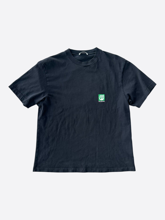 Balenciaga Black & Green Eco Logo T-Shirt
