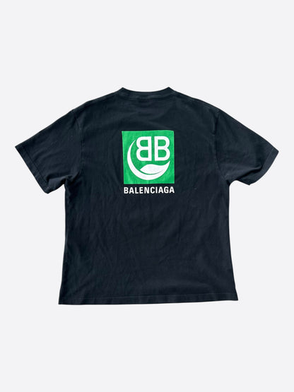 Balenciaga Black & Green Eco Logo T-Shirt