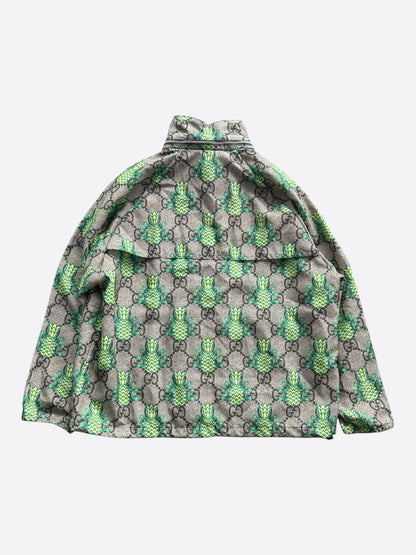 Gucci Beige & Green Pineapple GG Monogram Jacket