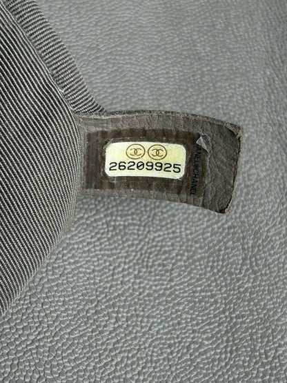 Chanel Light Grey Quilted Caviar Large Boy Bag