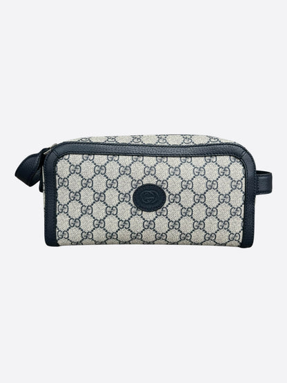 Gucci Beige & Black GG Supreme Toiletry Bag