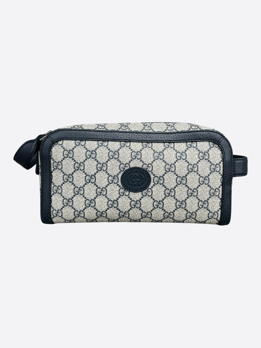 Gucci Beige & Black GG Supreme Toiletry Bag