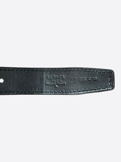 Hermes Black & Gold Crocodile Constance Belt