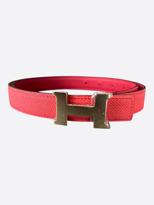 Hermes Pink & Gold Constance Belt