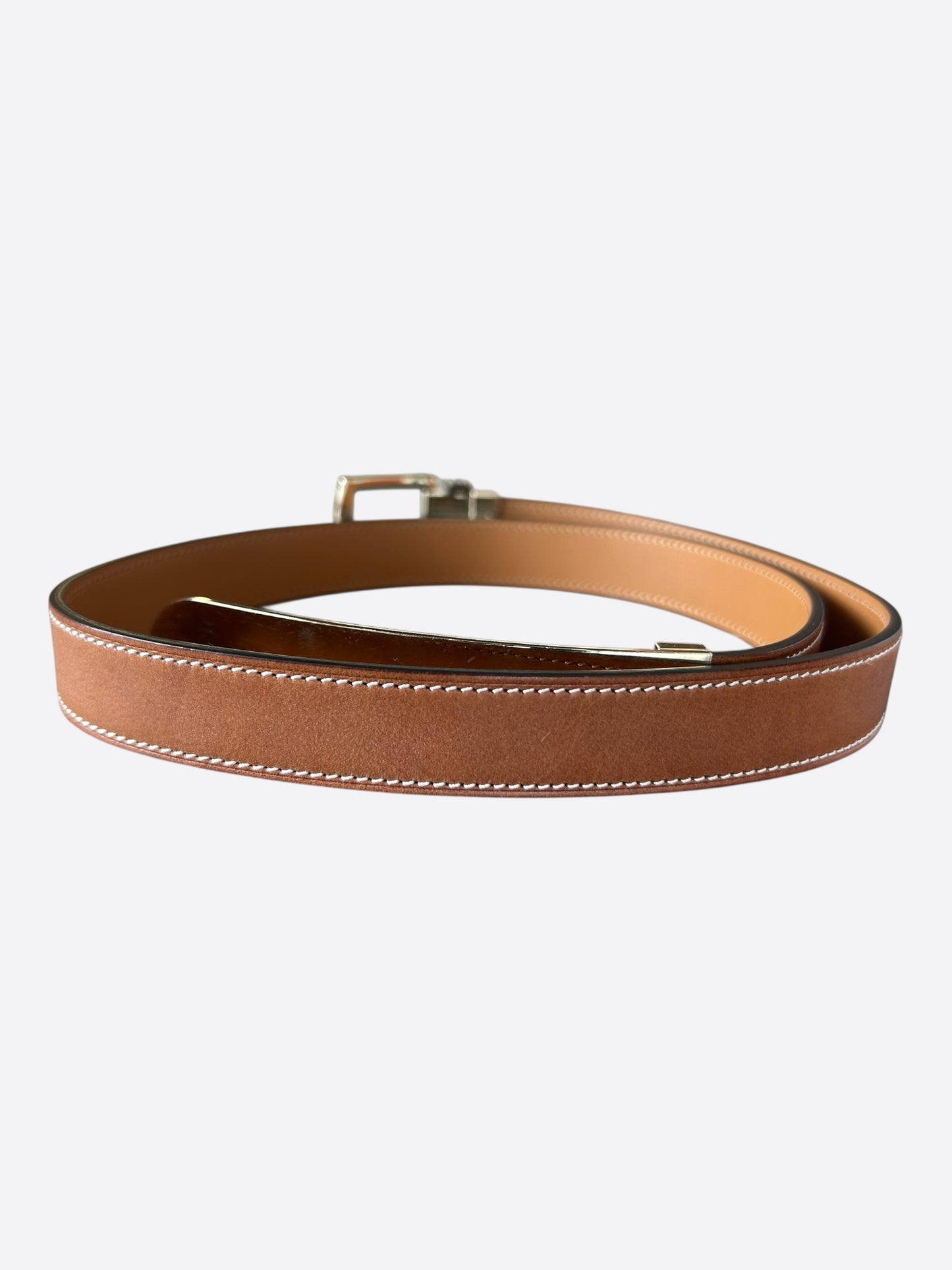 Hermes Brown & Palladium Bout Métal Belt