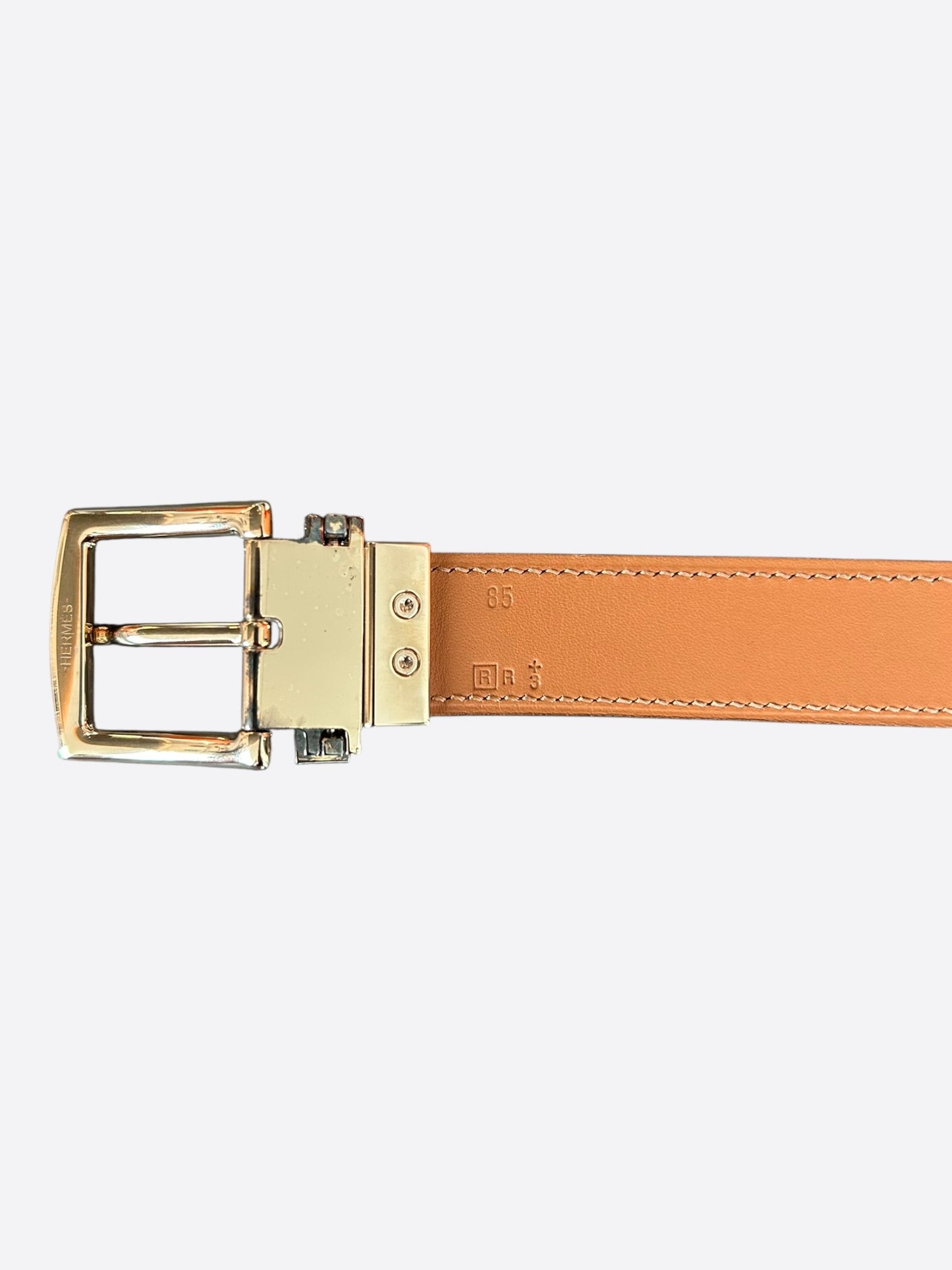 Hermes Brown & Palladium Bout Métal Belt