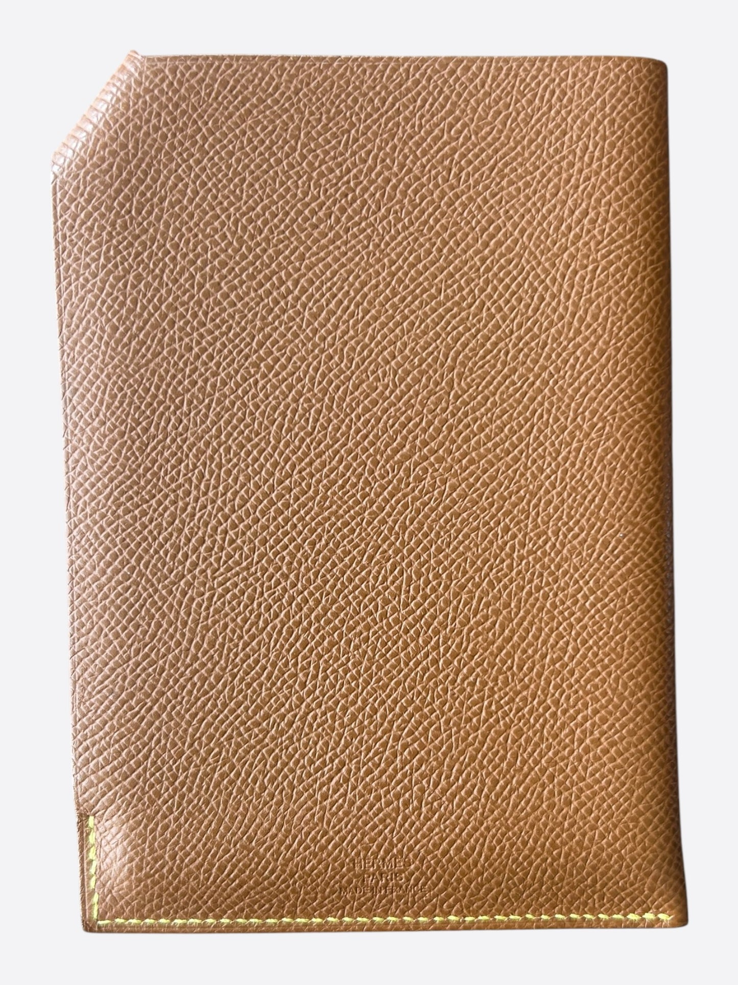 Hermes Brown Epsom Tarmac Passport Holder