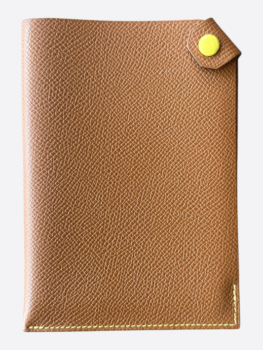 Hermes Brown Epsom Tarmac Passport Holder
