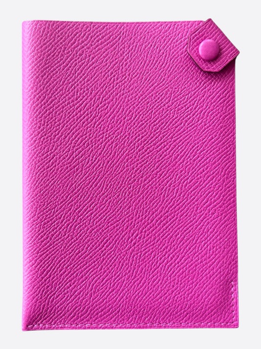 Hermes Pink Epsom Tarmac Passport Holder